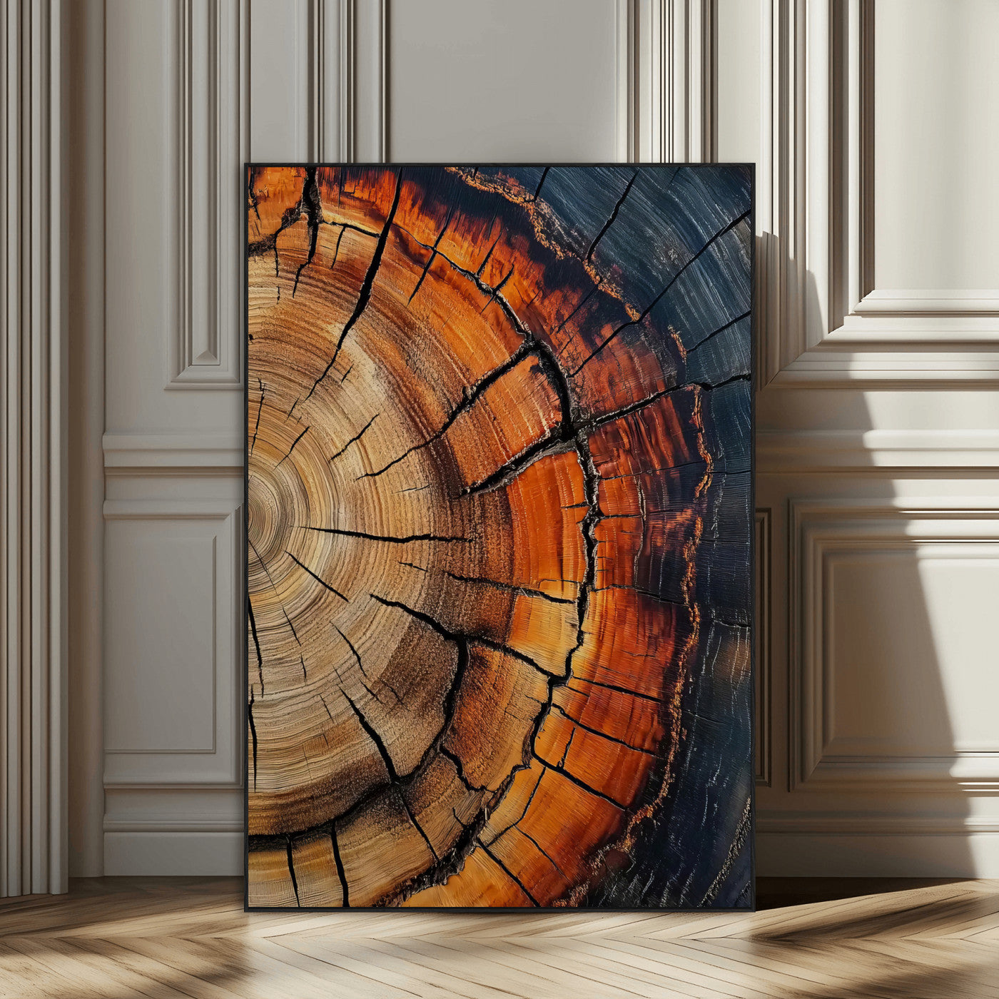 SEG-FC-51X34_Oversize - Wood Texture Wall Art Canvas Print, Framed Rustic Nature Art Picture Print, Earthy Tones Perfect Modern Rustic Decor Artwork