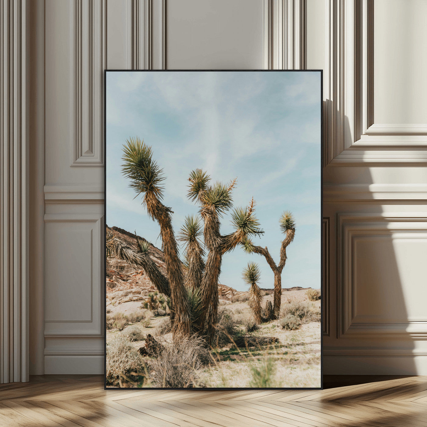 SEG-FC-51X34_Oversize - Joshua Tree Desert Canvas Print – Southwestern Boho Landscape Wall Art, Rustic Nature Scene for