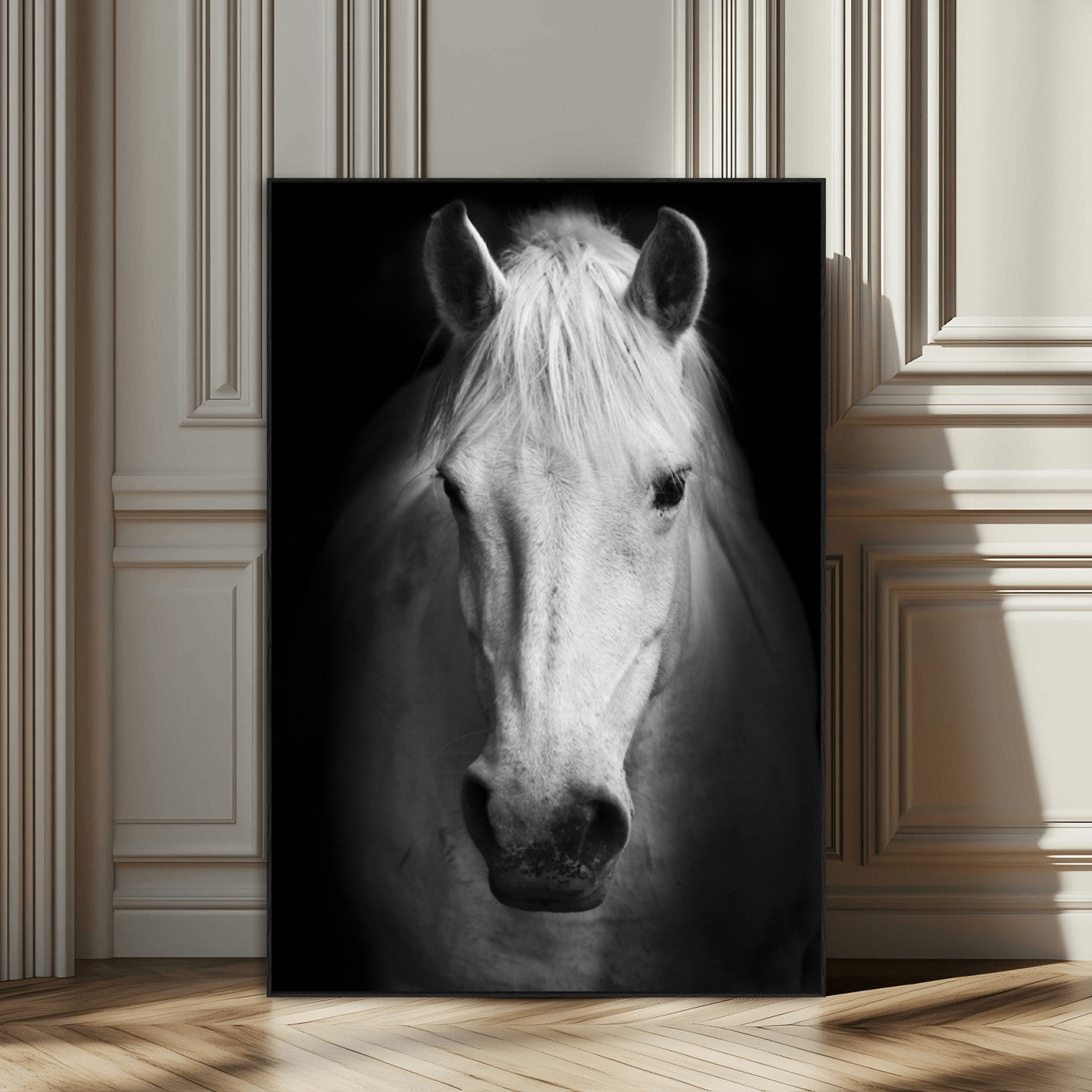 SEG-FC-51X34_Oversize - Large Wall Art White Horse Canvas Print