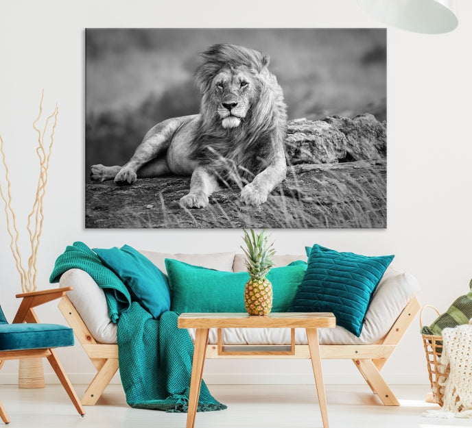 Roi de la forêt Lion Wall Art Impression sur toile