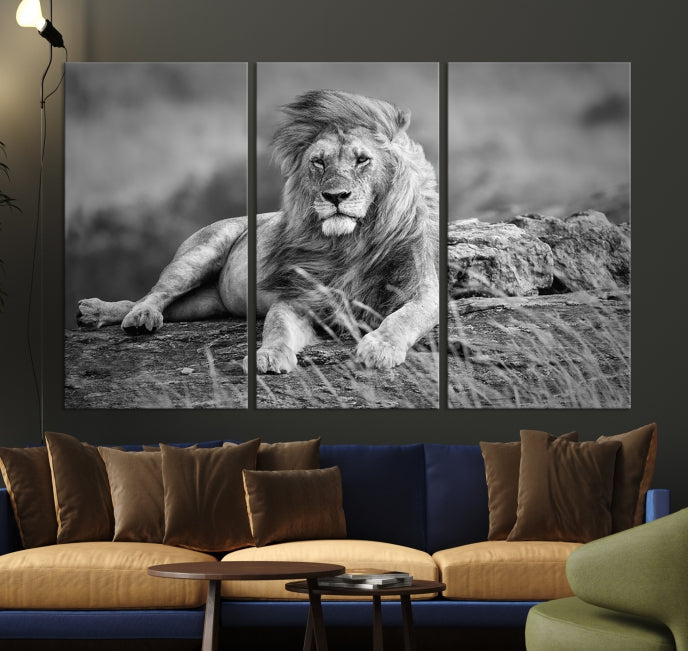 King of Forest Lion Wall Art Canvas Print