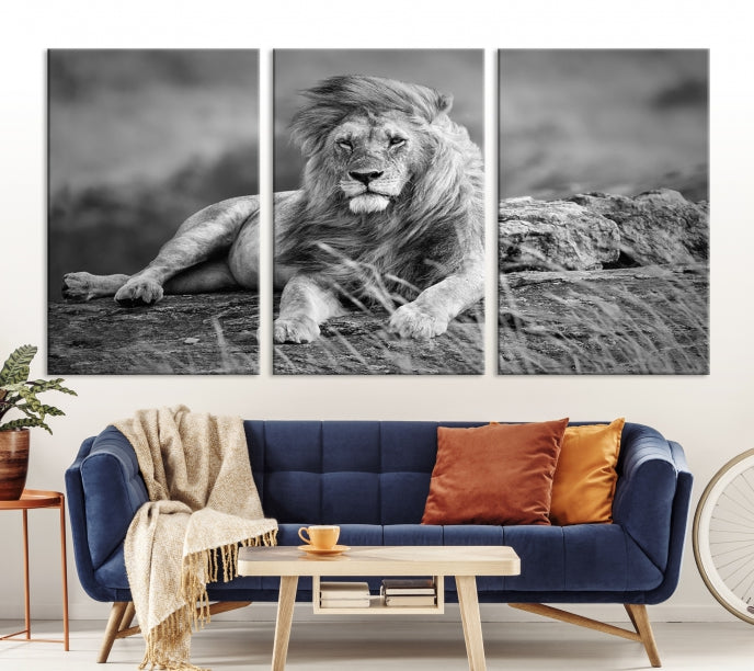 King of Forest Lion Wall Art Canvas Print