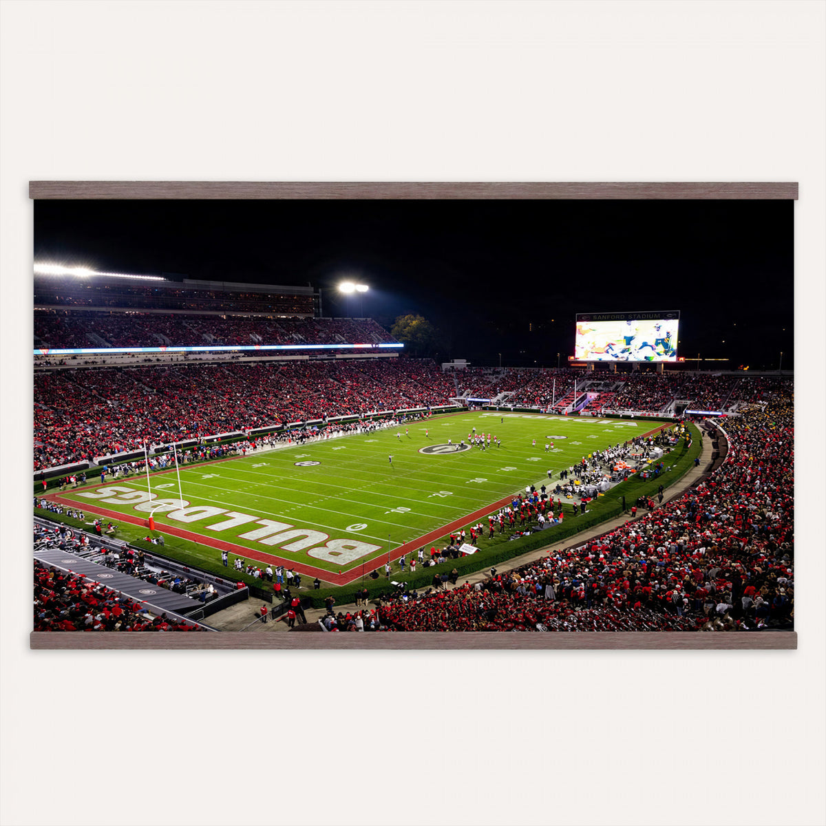 12753057-MGV-TP-30X20 - Sanford Stadium Night Game Canvas Wall Art - Georgia Bulldogs Football Stadium Print
