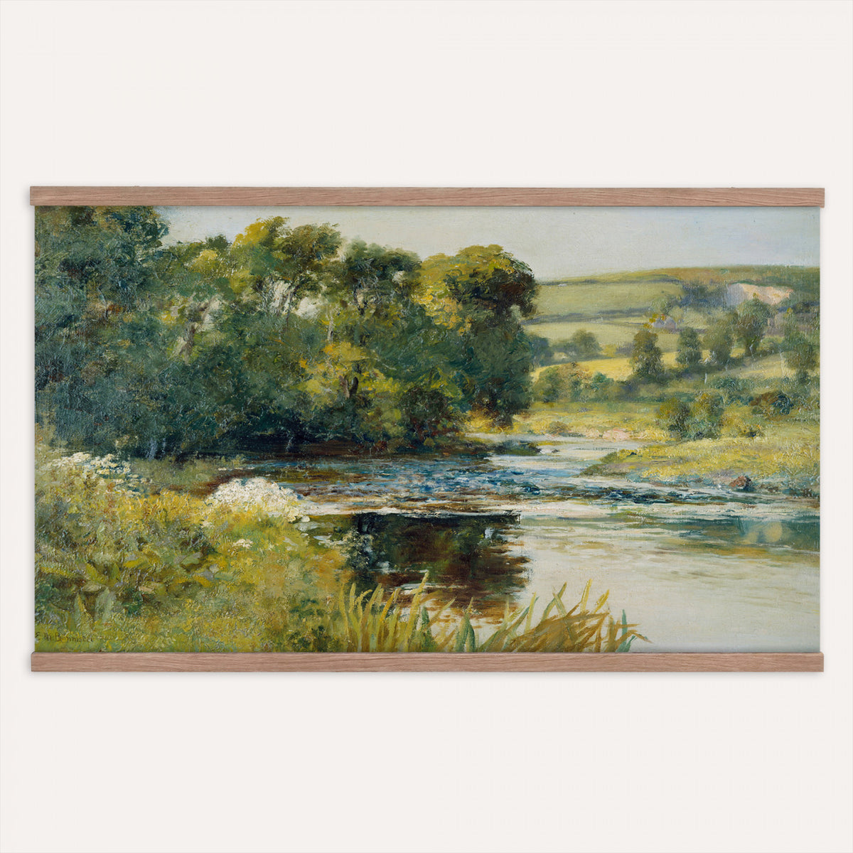 89738324-MGV-TP-30X20 - Dutch Golden Age oil painting tapestry wall hanging of "The Goldfinch" by Carel Fabritius, showing a small goldfinch chained to its feeder box, painted against a pale sunlit wall in famous trompe l'oeil detail in warm gold and black bird plumage against a pale cream sunlit wall. Extra large wall art, made in the USA.