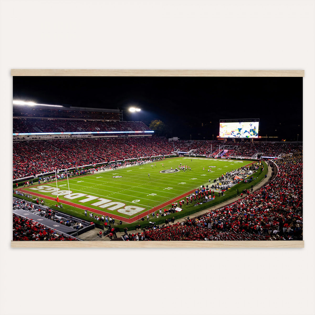 12753057-MGV-TP-30X20 - Sanford Stadium Night Game Canvas Wall Art - Georgia Bulldogs Football Stadium Print