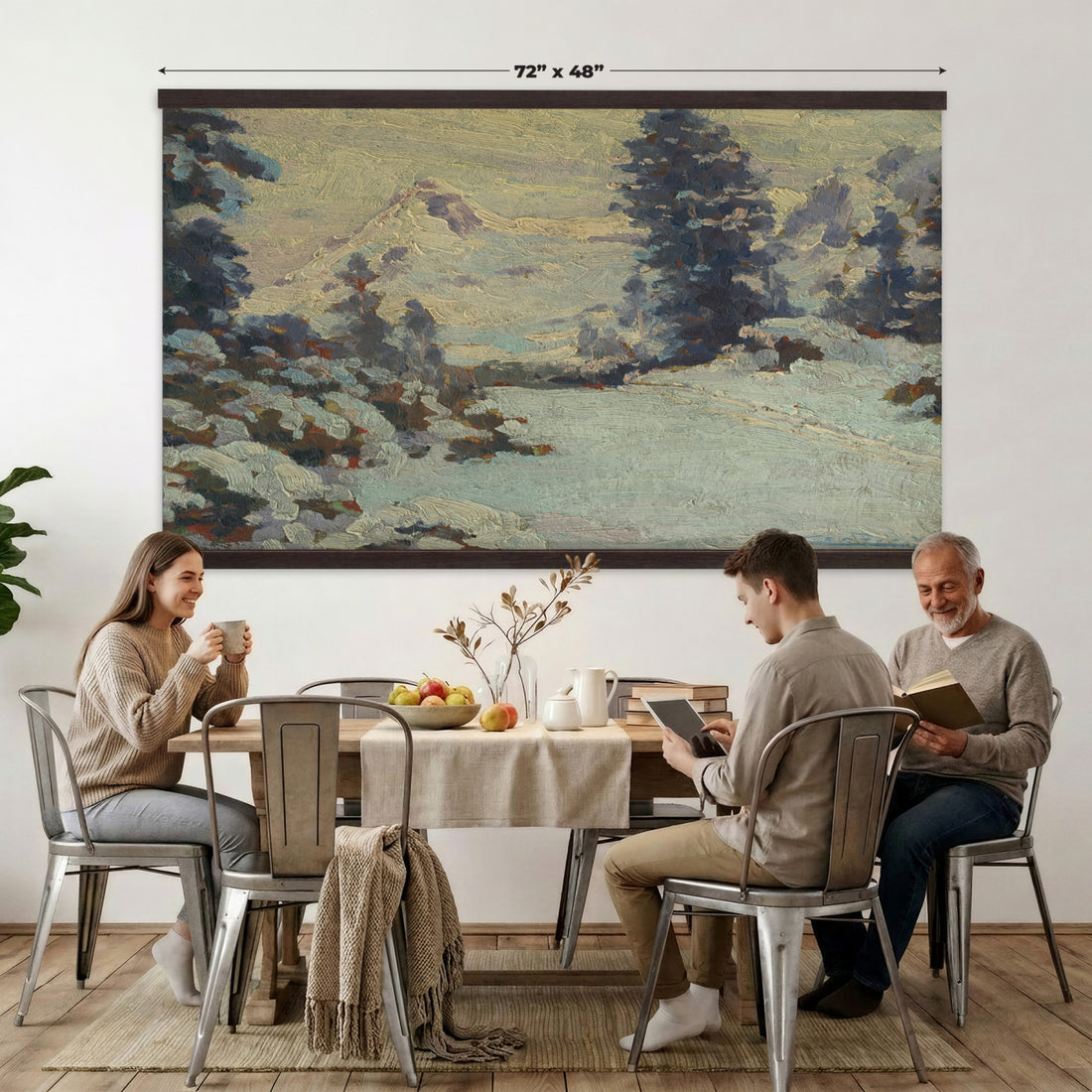 Charlotte Wahlstrom Tapestry Wall Art, An Evening in March Realism Blanket, Extra Large Nordic Bedroom Decor