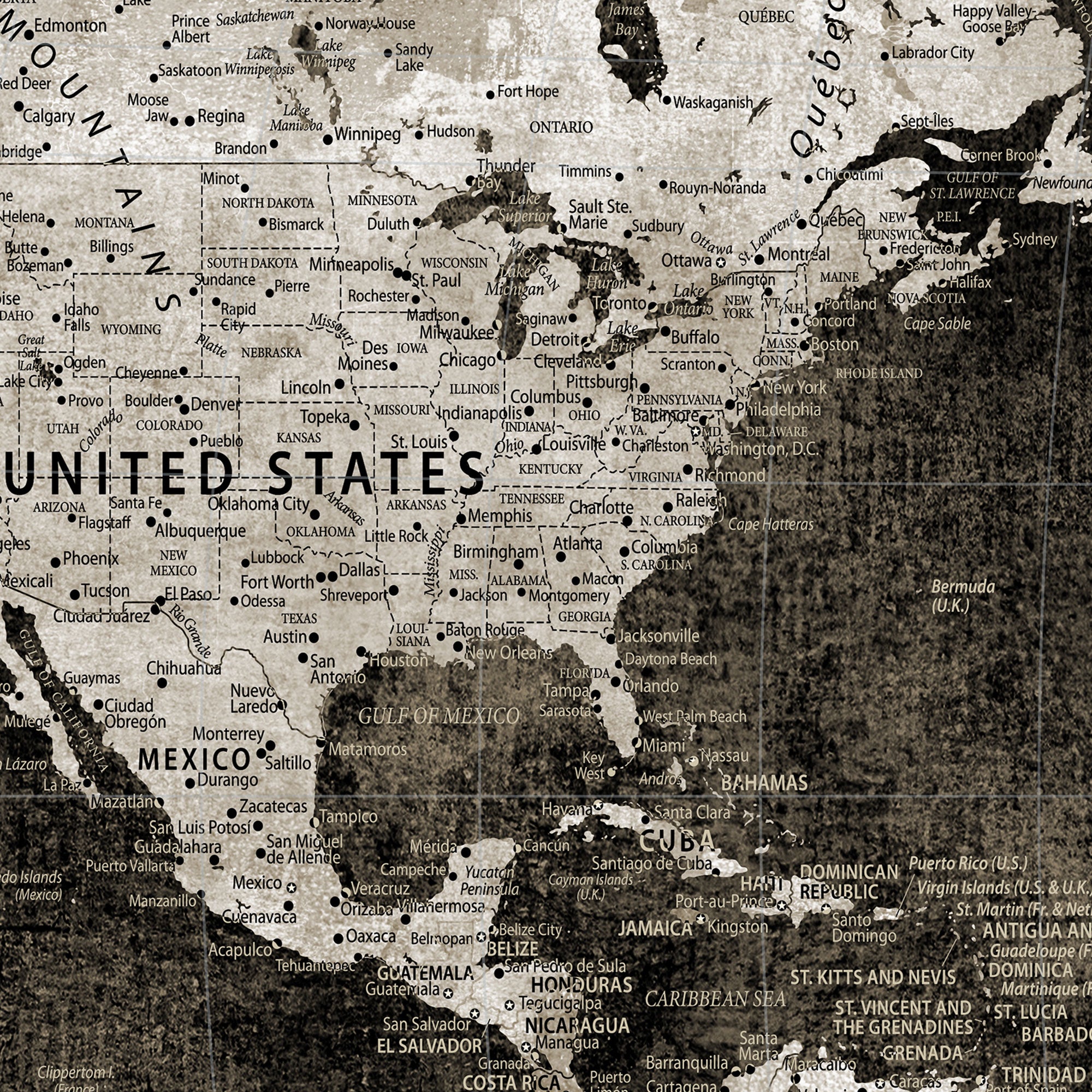 73767525-MGV-CV-36X24-Personalized Push Pin World Map Canvas – Custom Framed Travel Tracker Wall Art