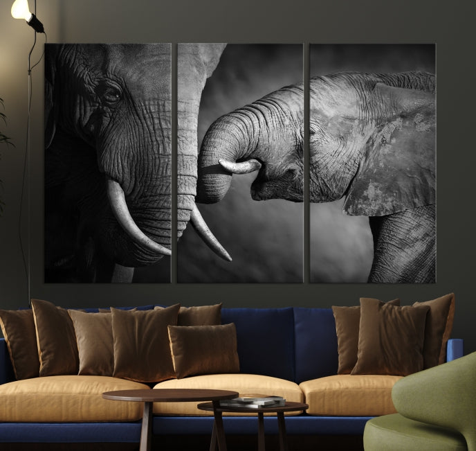 Elephant Family Wall Art Canvas Print