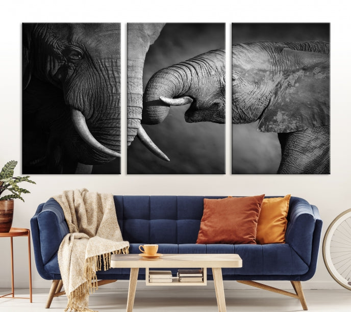 Elephant Family Wall Art Canvas Print