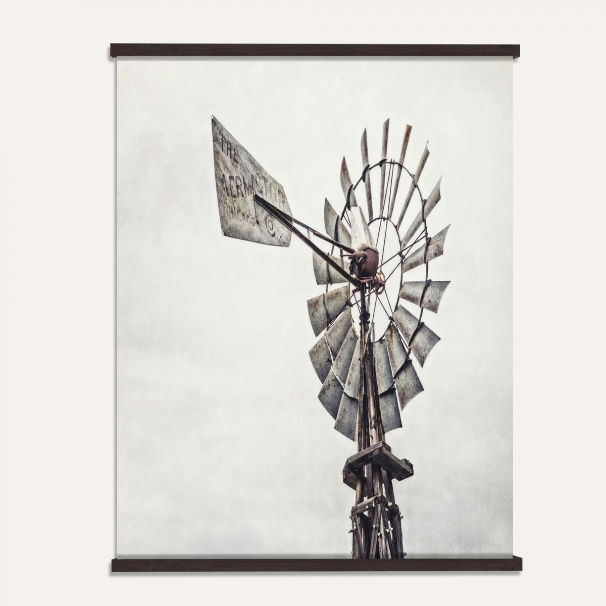 63200638-MGV-TP-24X36 - Vintage Rustic Farmhouse Windmill Canvas Wall Art - Western Country Landscape Print