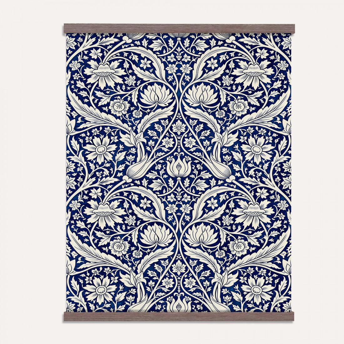Blue Floral Tapestry Wall Art, Antique Art Nouveau Botanical Wall Hanging, Extra Large Bedroom Wall Decor Gift