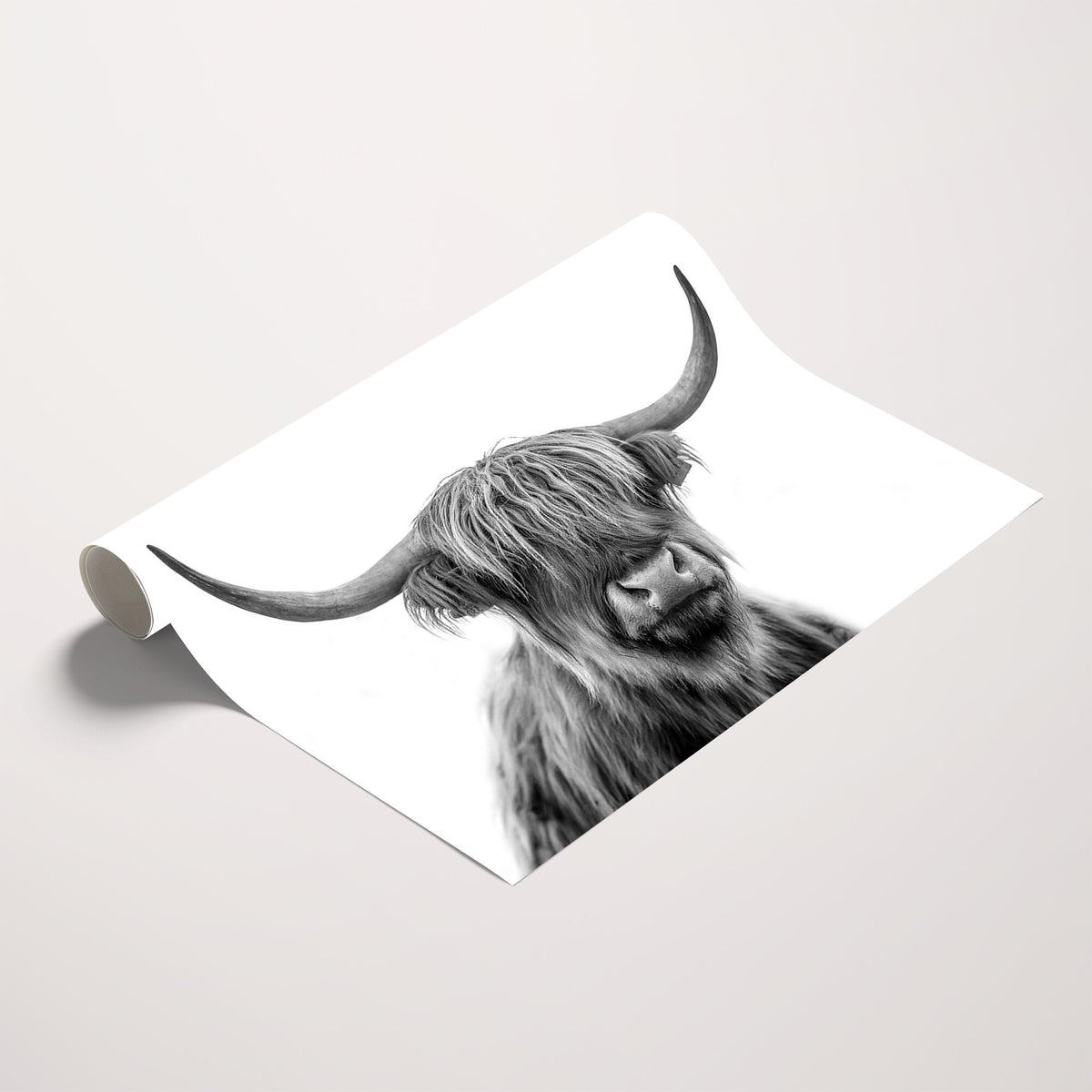 75503-_Poster-30x20 - Scottish Highland Cow Cattle Art Print Wall Art Canvas Print for Farmhouse Decor, Framed Scottish
