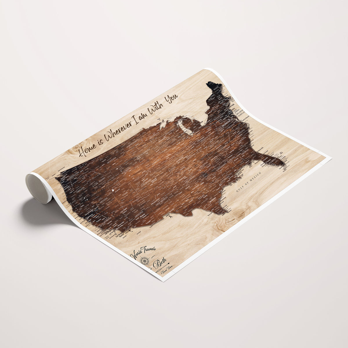 16274332-_Poster-30x20 - Personalized USA Push Pin Travel Map Canvas for Adventure Wall Decor