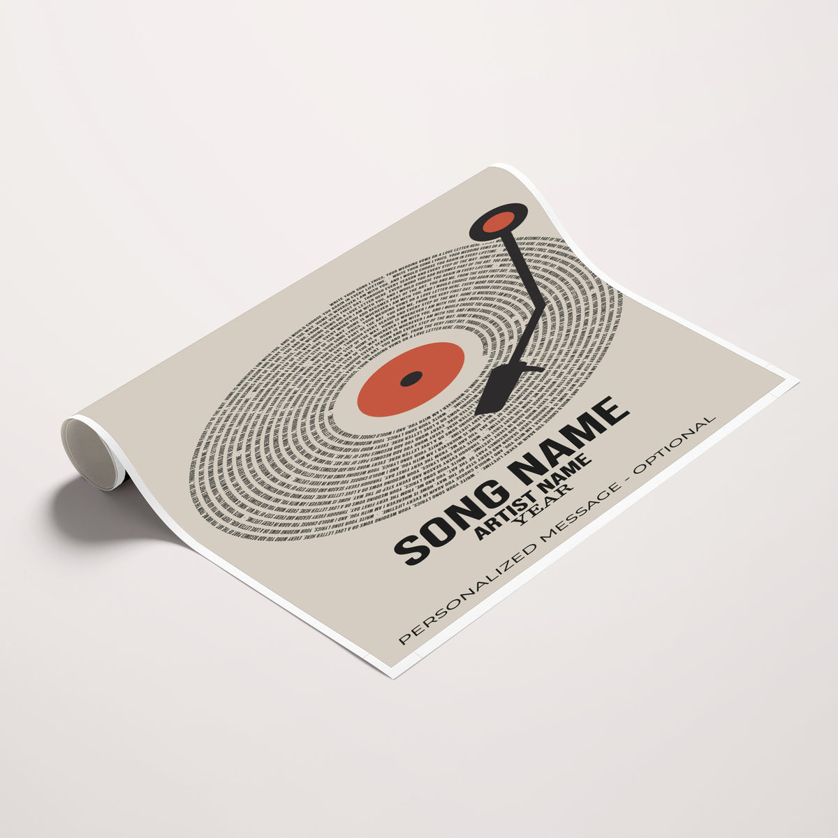 96475288Plak-_Poster-30x20 - Song Lyrics Record Canvas Print – Personalized Vinyl Style Photo Wall Art
