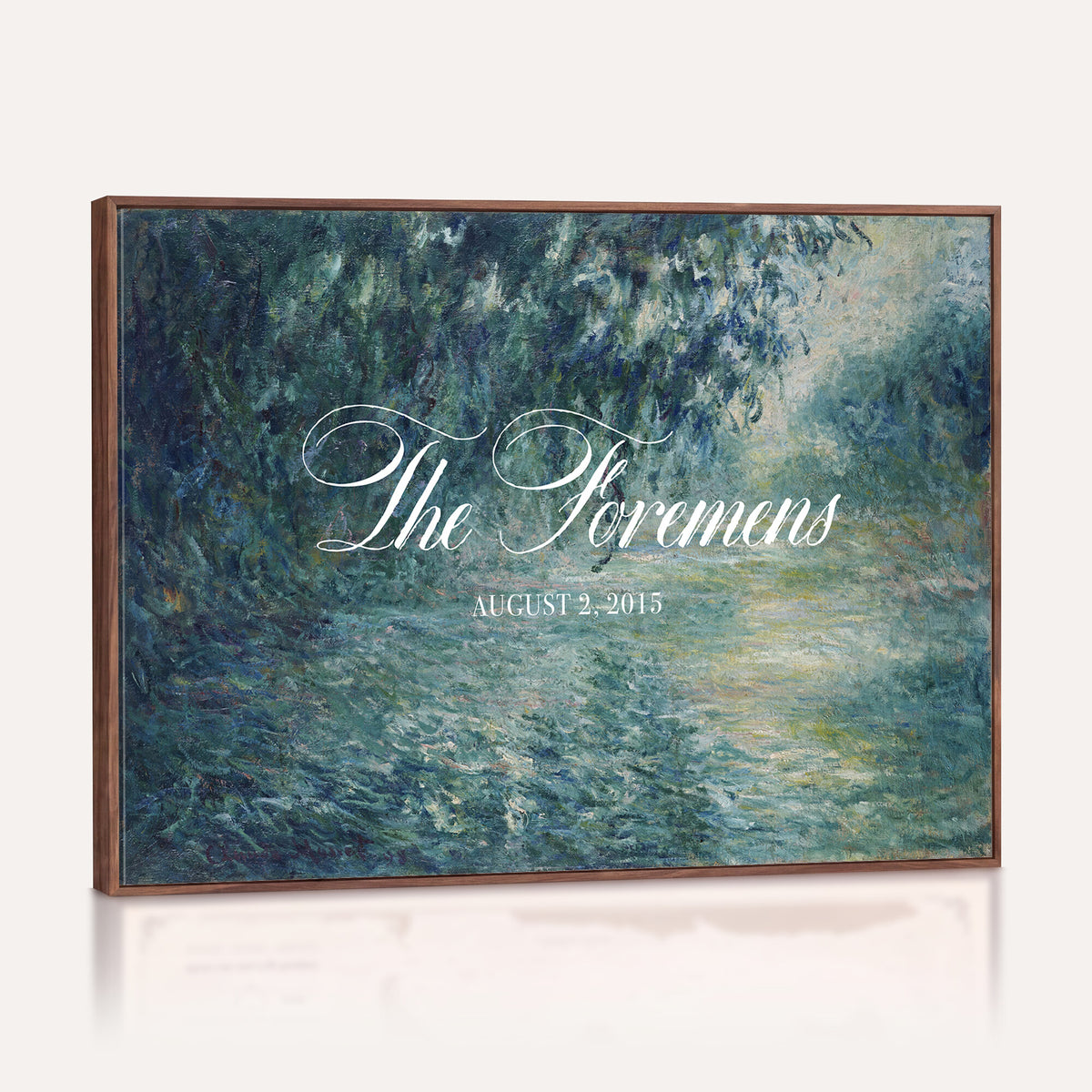 58388539-MCV-HS-36X24 - Personalized Family Name Sign | Willow River Vintage Landscape Canvas | Wedding Gift