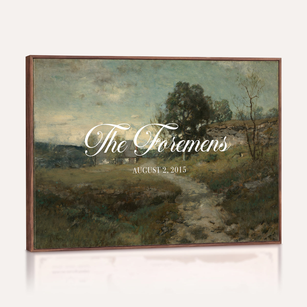 29249006-MCV-HS-36X24 - Personalized Family Name Sign | Country Lane Vintage Landscape Canvas | Wedding Gift