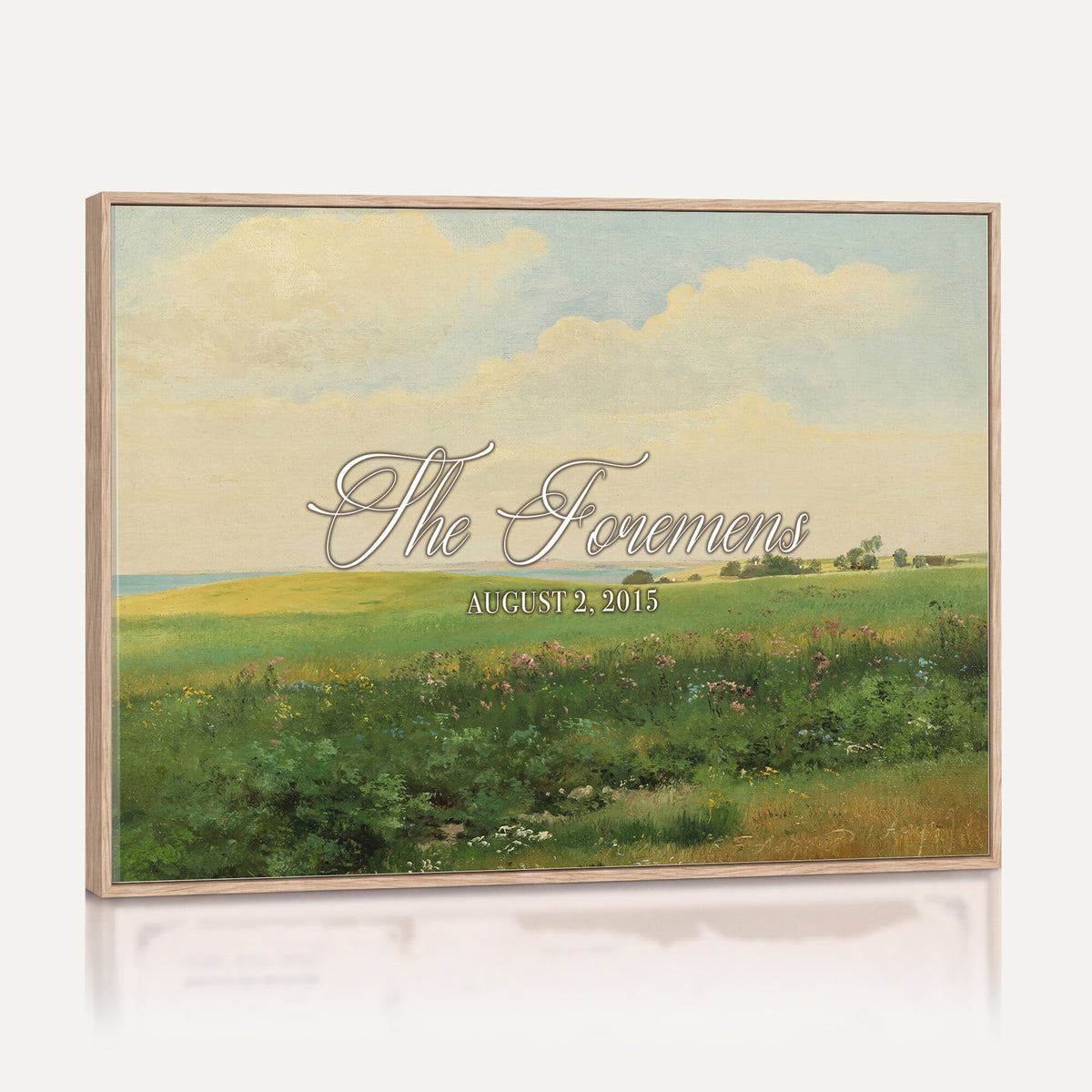 22038715-MCV-HS-36X24 - Personalized Family Name Sign | Open Field Vintage Landscape Canvas | Wedding Gift