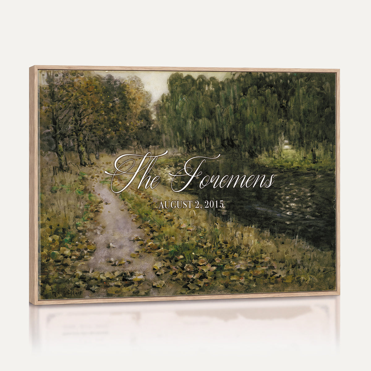 45791465-MCV-HS-36X24 - Personalized Family Name Sign | Woodland Path Vintage Landscape Canvas | Wedding Gift