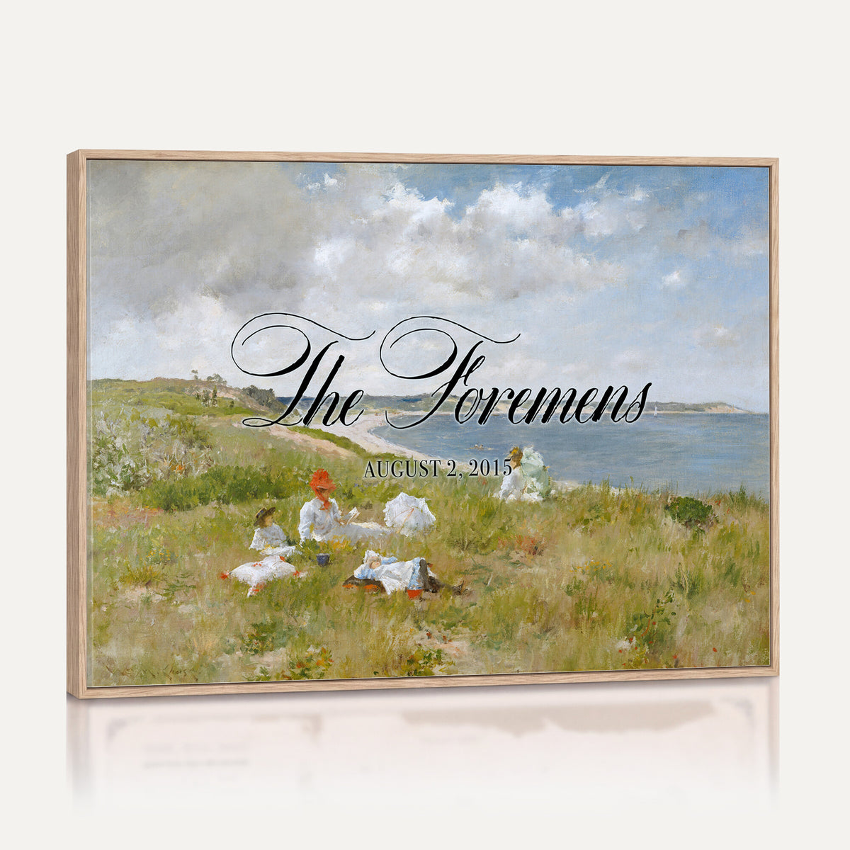 70430546-MCV-HS-36X24 - Personalized Family Name Sign | Hillside Picnic Vintage Landscape Canvas | Wedding Gift