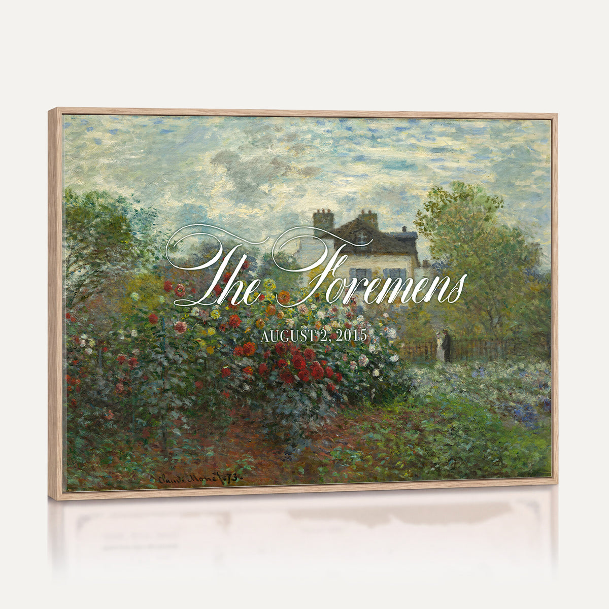 58886211-MCV-HS-36X24 - Wedding Easel Sign | Personalized Cottage Garden Vintage Canvas | Framed Welcome Sign for Ceremony