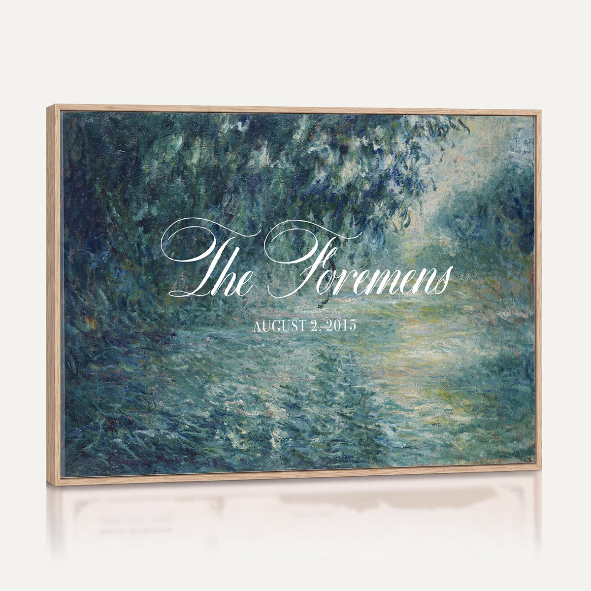 58388539-MCV-HS-36X24 - Personalized Family Name Sign | Willow River Vintage Landscape Canvas | Wedding Gift
