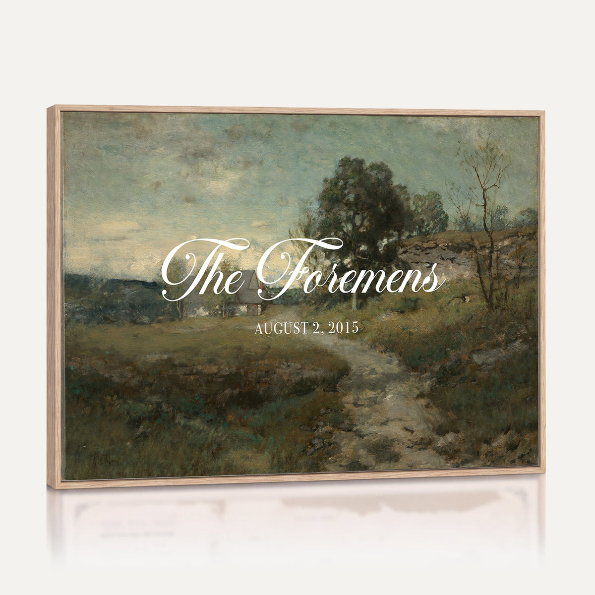29249006-MCV-HS-36X24 - Personalized Family Name Sign | Country Lane Vintage Landscape Canvas | Wedding Gift