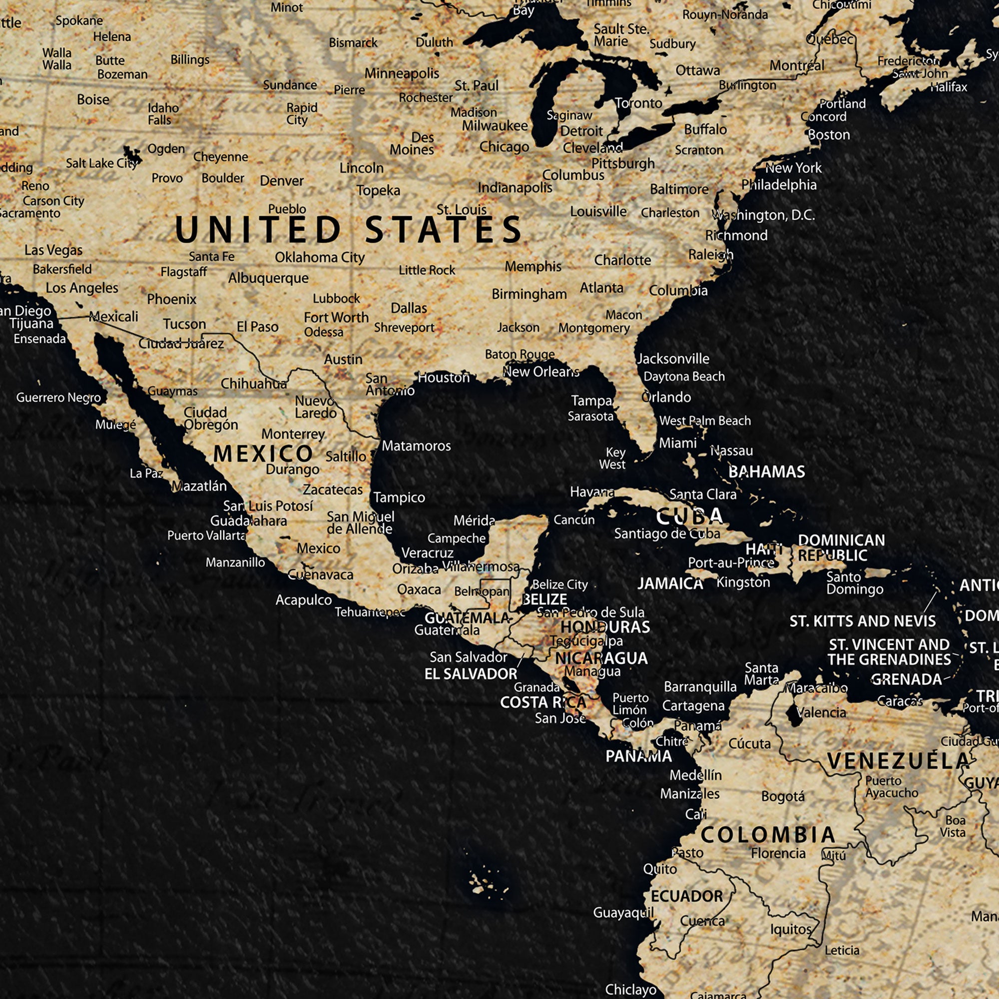 54638998-MGV-CV-36X24-Personalized Push Pin World Map Canvas – Custom Framed Travel Tracker Wall Art, Large Adventure Map with Pins for Home, Office