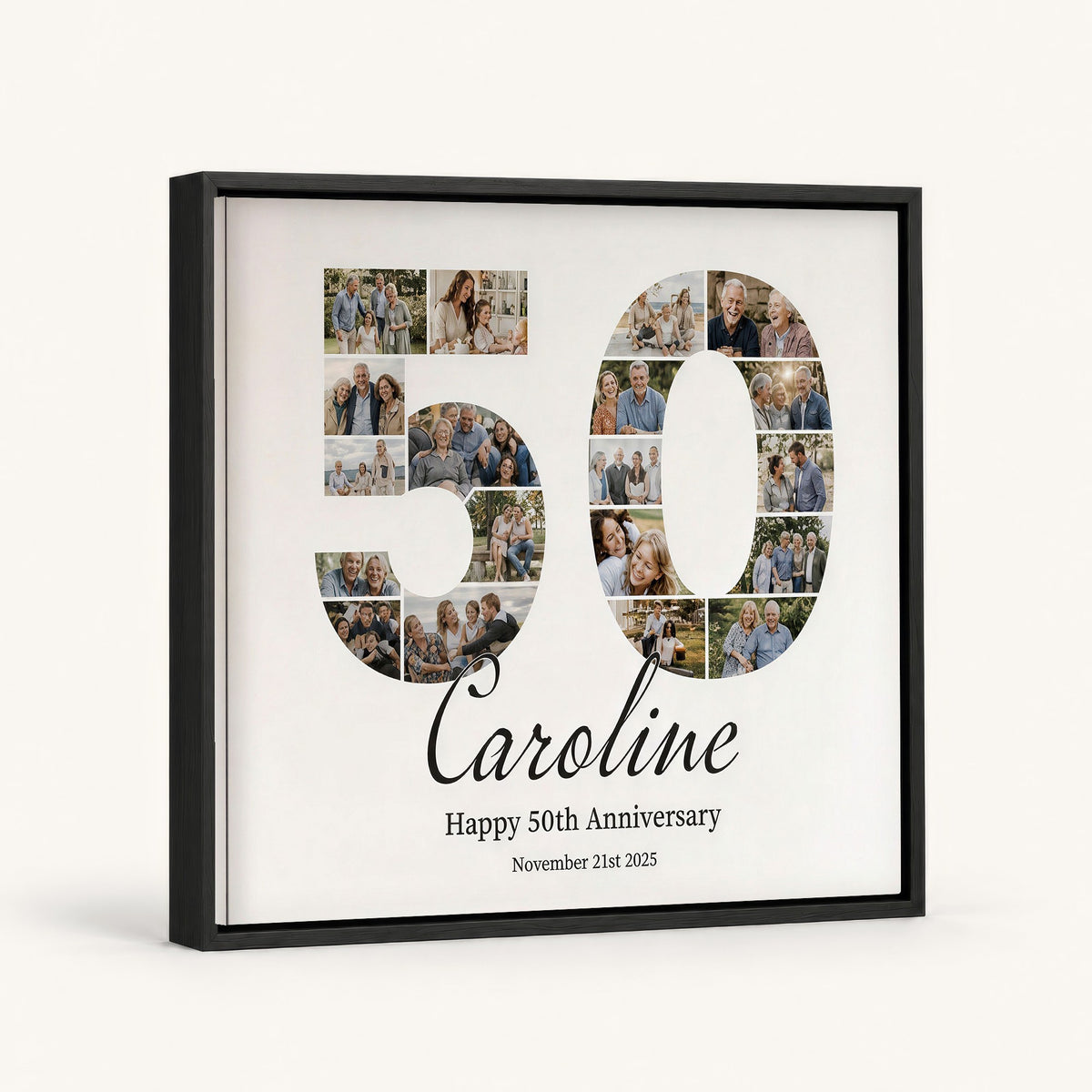Number photo collage anniversary gift for parents