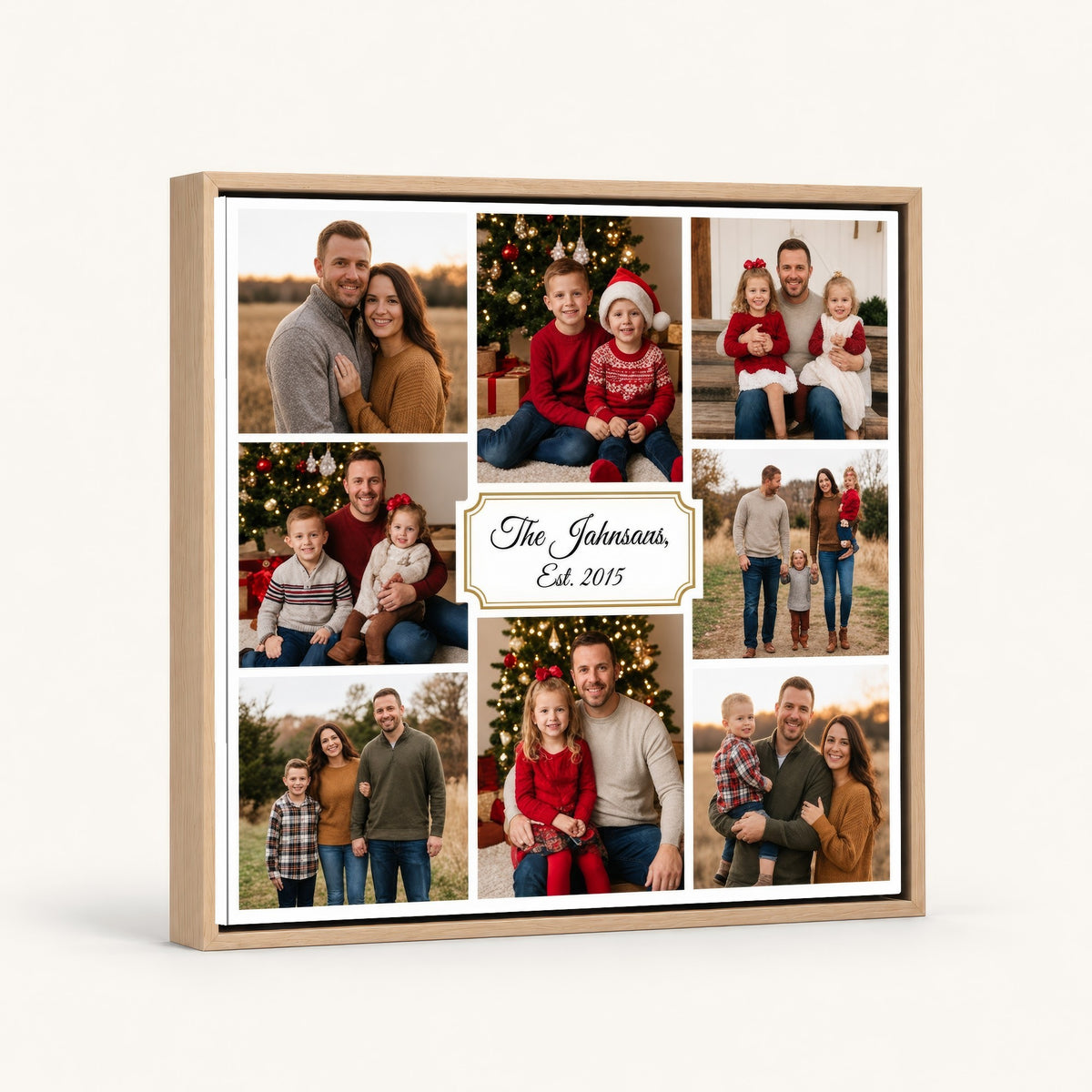 Personalized photo collage canvas print, gift for grandparents