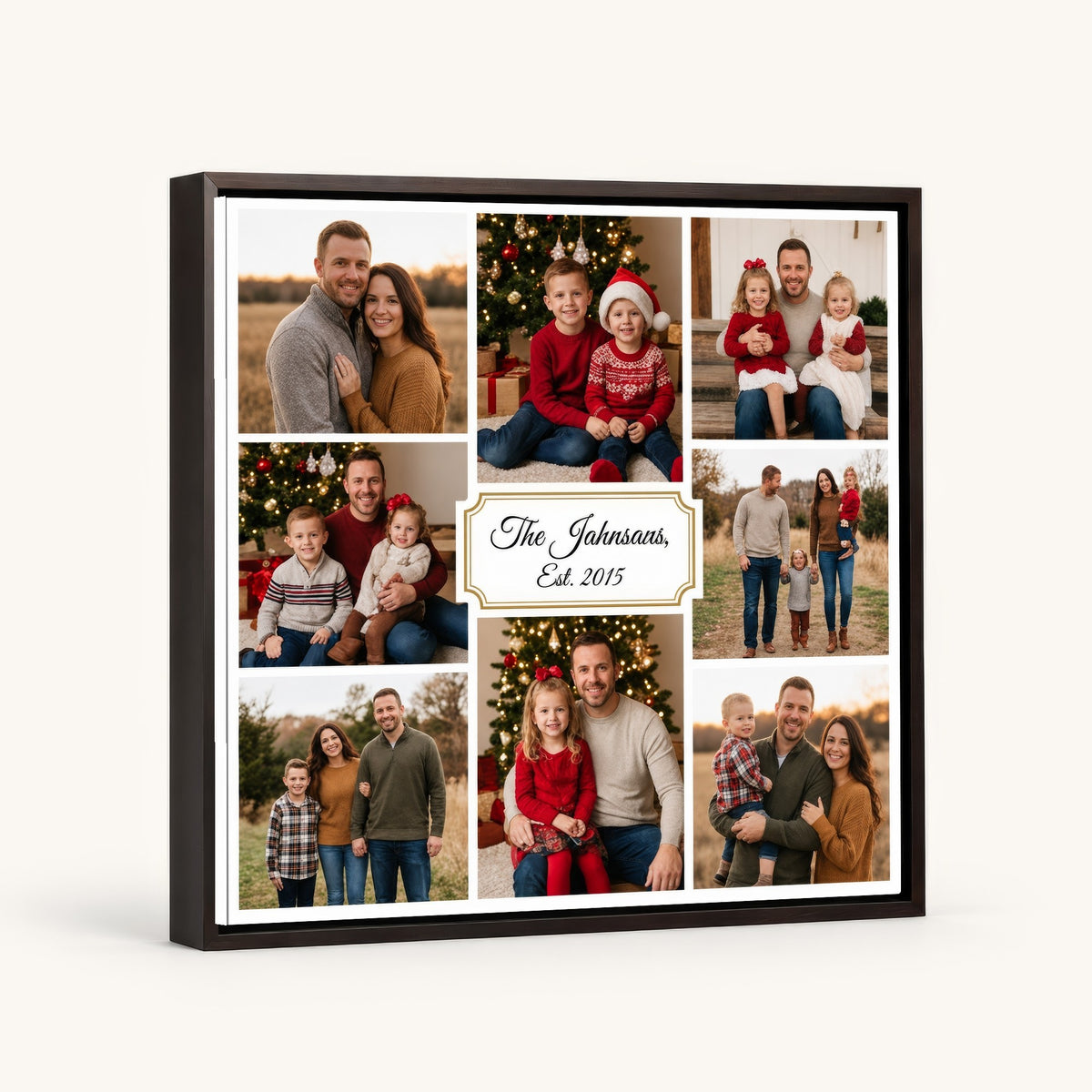 Custom family photo collage print for entryway or hallway wall