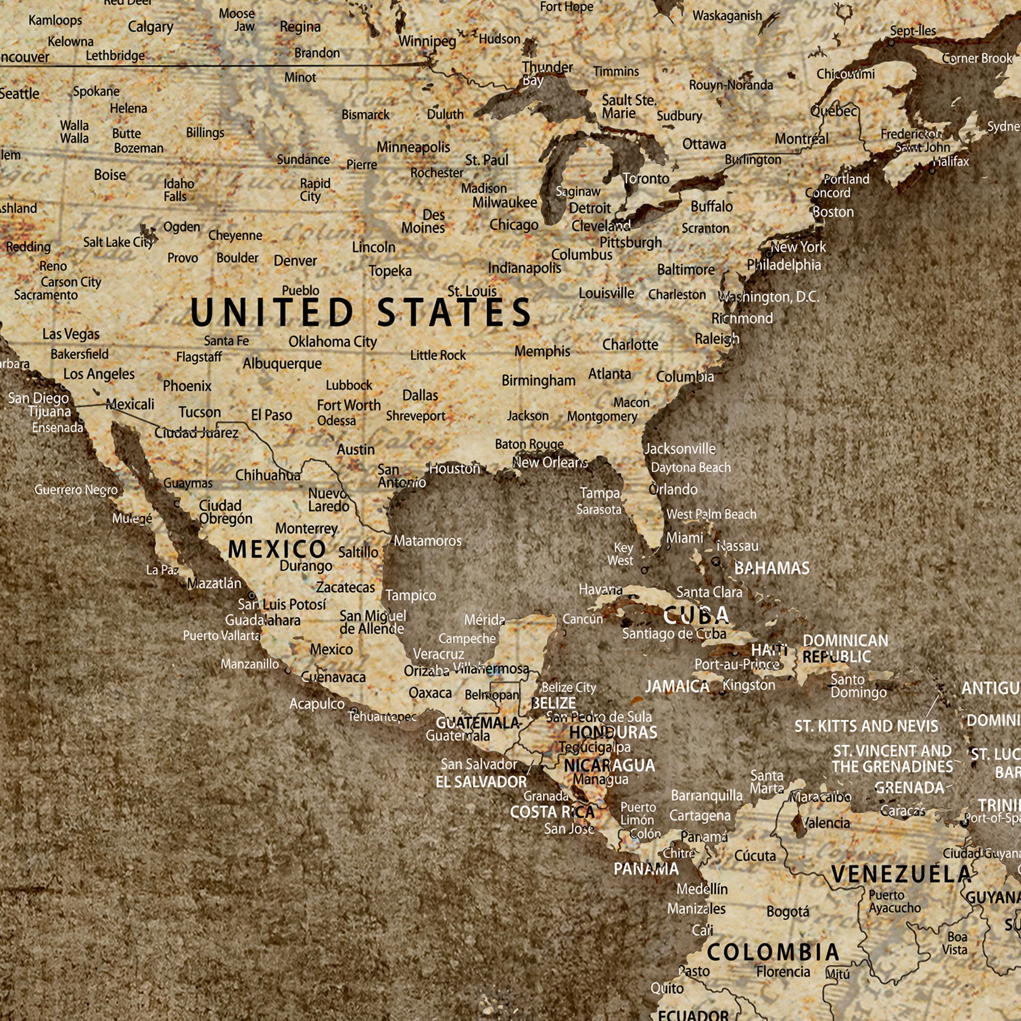 61836190-MGV-CV-36X24-Personalized Push Pin World Map Canvas Print – Custom Framed Travel Tracker Map Wall Art, Large Adventure Map with Pins for Home, Office