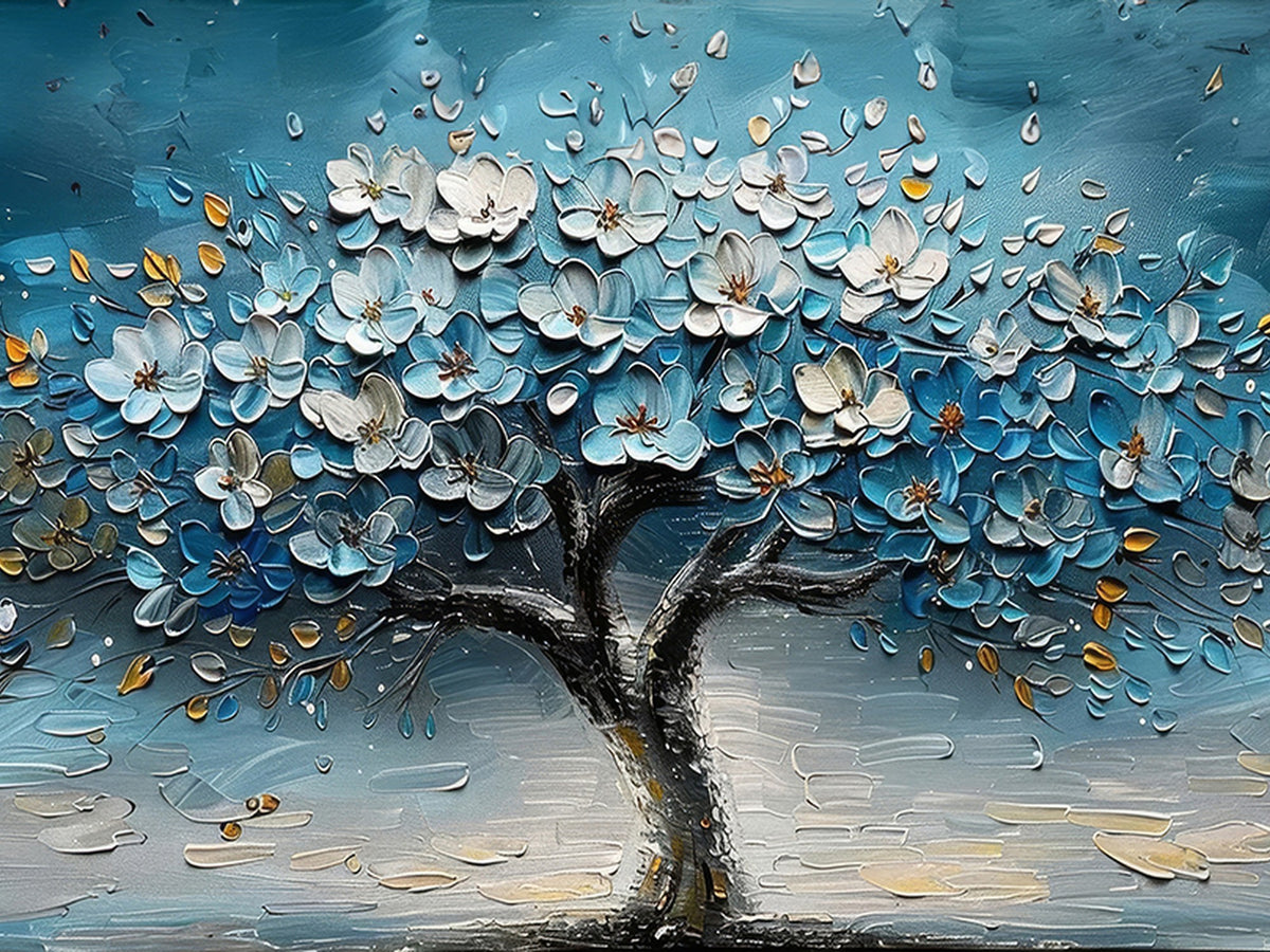24109-_Poster-30x20 - Abstract Blooming Tree Wall Art Canvas Print, Floral Modern Home Decor