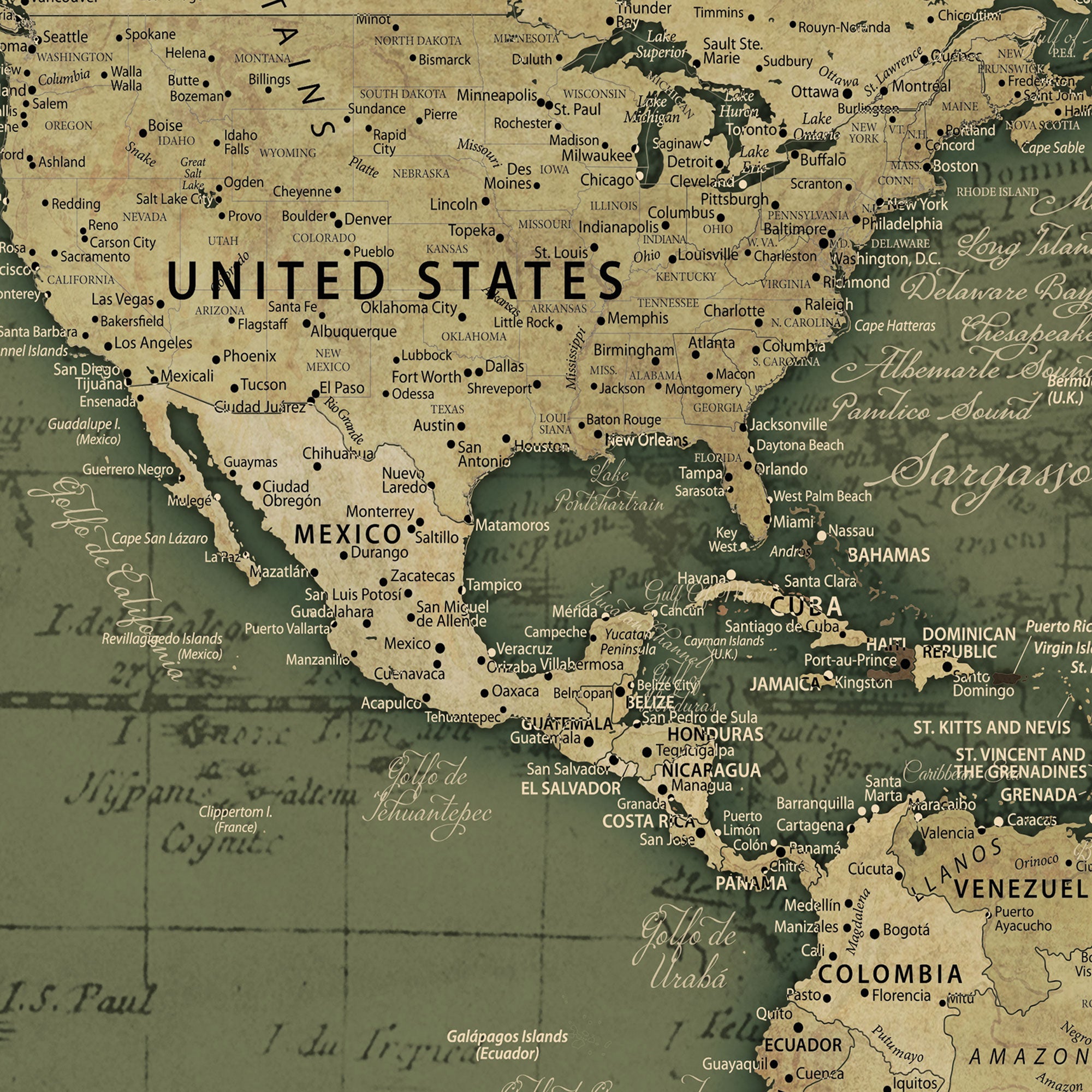 31715895-MGV-CV-36X24-Personalized Push Pin World Map Canvas – Custom Framed Travel Tracker Wall Art, Large Adventure Map with Pins for Home, Office