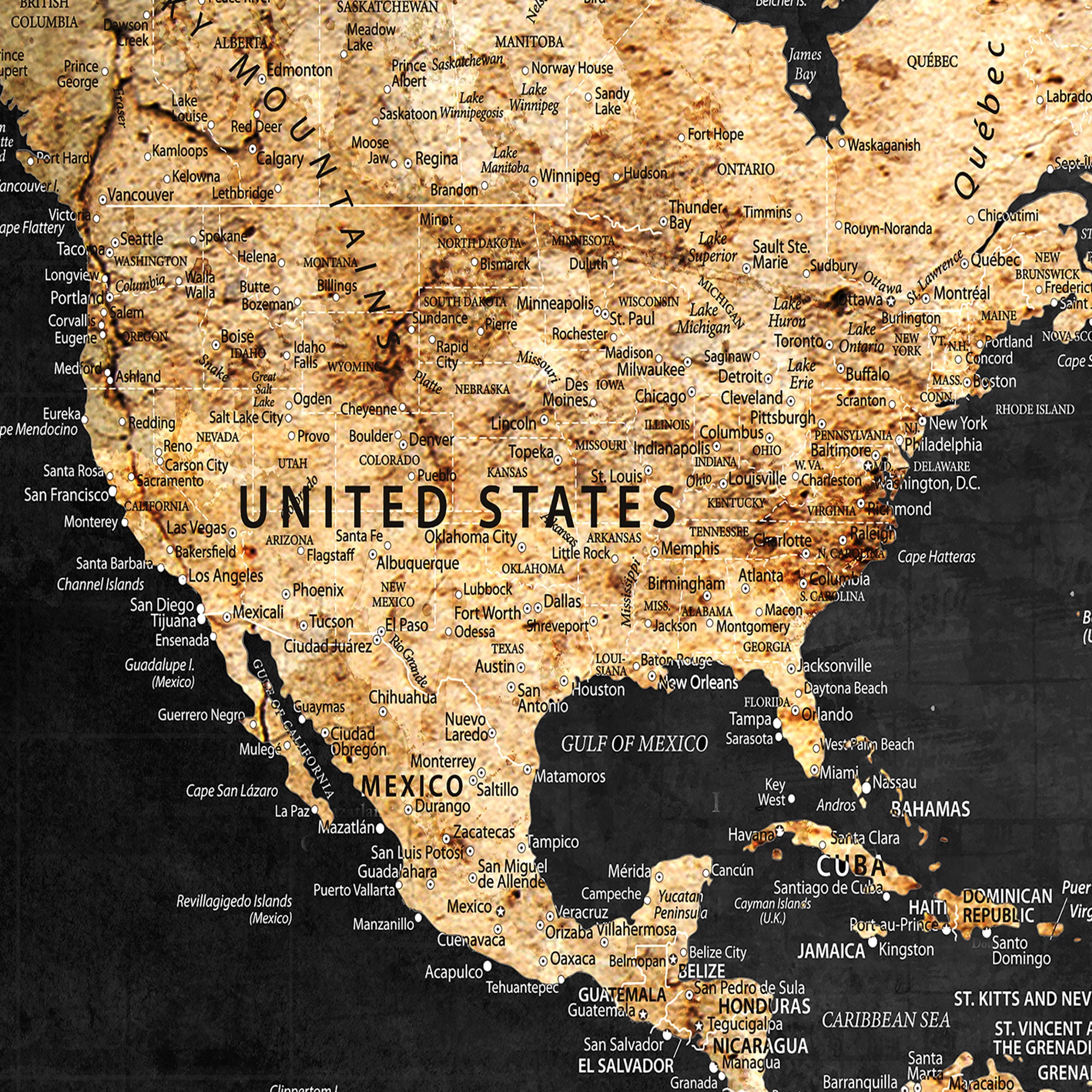 73732636-MGV-CV-36X24-Framed Personalized Push Pin World Map – Custom Travel Tracker Canvas Print, Anniversary Gift, Modern Wall Art for Home or Office