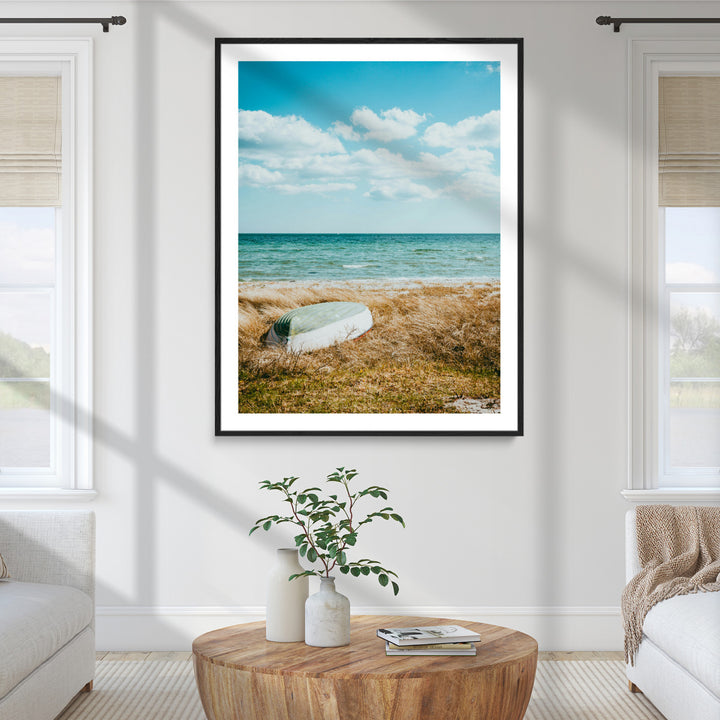 Coastal Serenity Wall Art Canvas Print, Framed Ocean View Art
