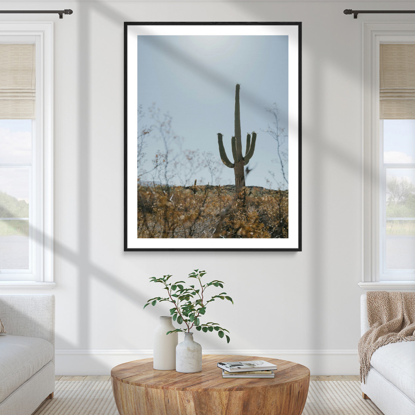 72537171-MGC-FP-24x36_Black-Saguaro Cactus Wall Art Canvas Print