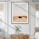 63874278-MGC-FP-24x36_Black-Bison Crossing Wall Art Canvas Print, Framed Western Landscape Art Picture Print, Prairie Road Perfect Modern Ranch Decor Decor Artwork