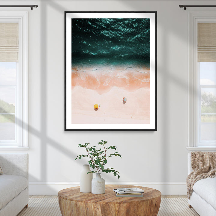 44468317-MGC-FP-24x36_Black-Tropical Relaxation Wall Art Canvas Print, Framed Coastal Vibes Art Picture Print, Ocean Aesthetic Coastal Minimalist Art Wall Decor Artwork
