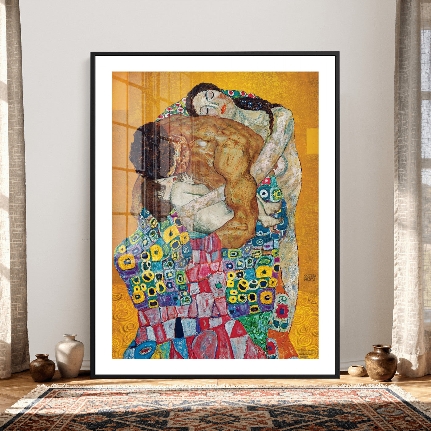 44640476-MGV-CV-24X36 - The Bride Wall Art Canvas Print – Gustav Klimt Inspired Romantic Embrace Painting
