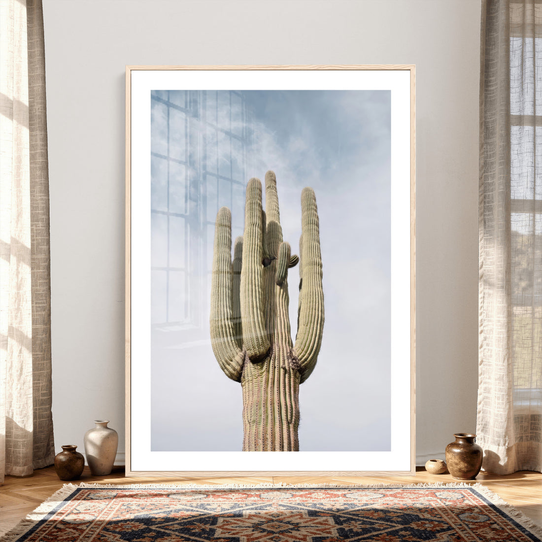 Desert Cactus Wall Art, Tall Spines Canvas Print