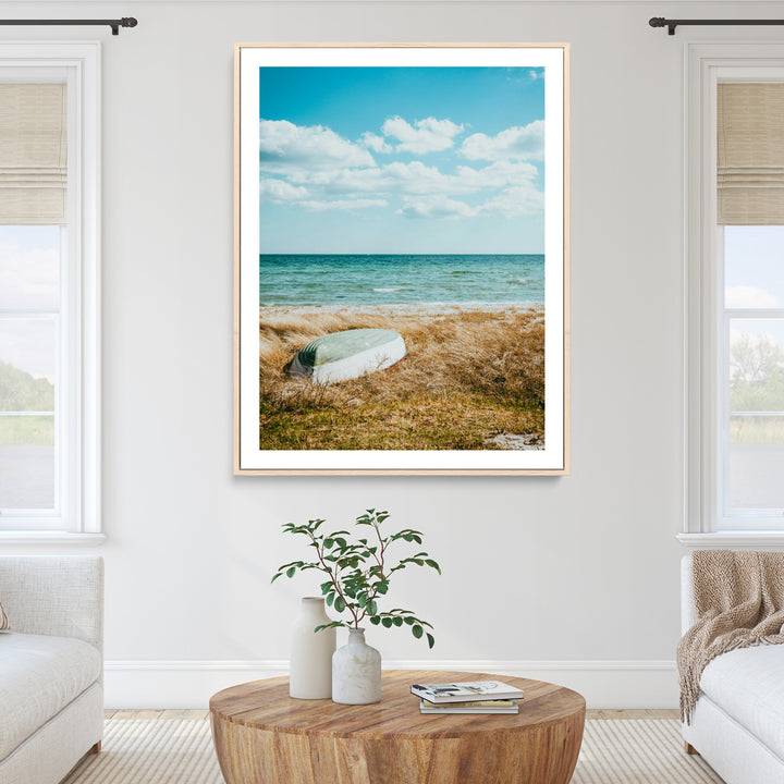 Coastal Serenity Wall Art Canvas Print, Framed Ocean View Art