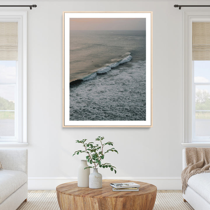 Ocean Waves Wall Art Canvas Print, Framed Coastal Serenity Art Picture Print, Relaxing Ocean Perfect Modern Coastal Decor Artwork