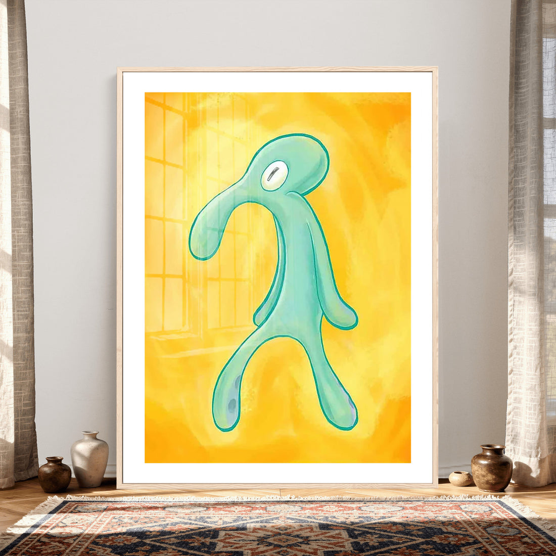 Squidward Tentacles Wall Art Canvas Print | Bold and Brash