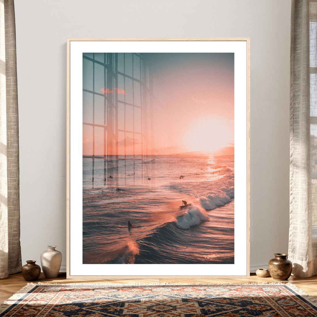 Sunset Ocean Wall Art Canvas Print