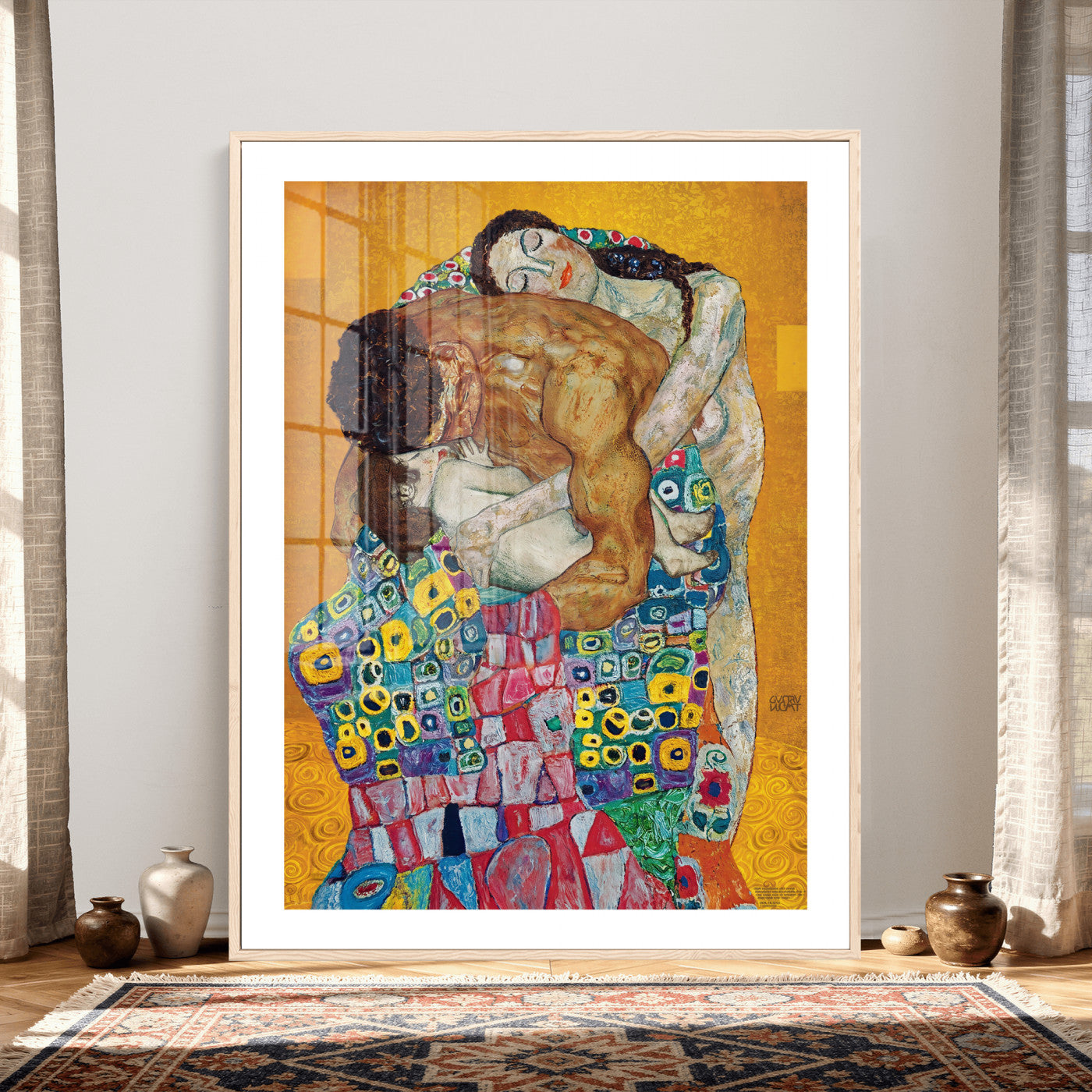 44640476-MGV-CV-24X36 - The Bride Wall Art Canvas Print – Gustav Klimt Inspired Romantic Embrace Painting