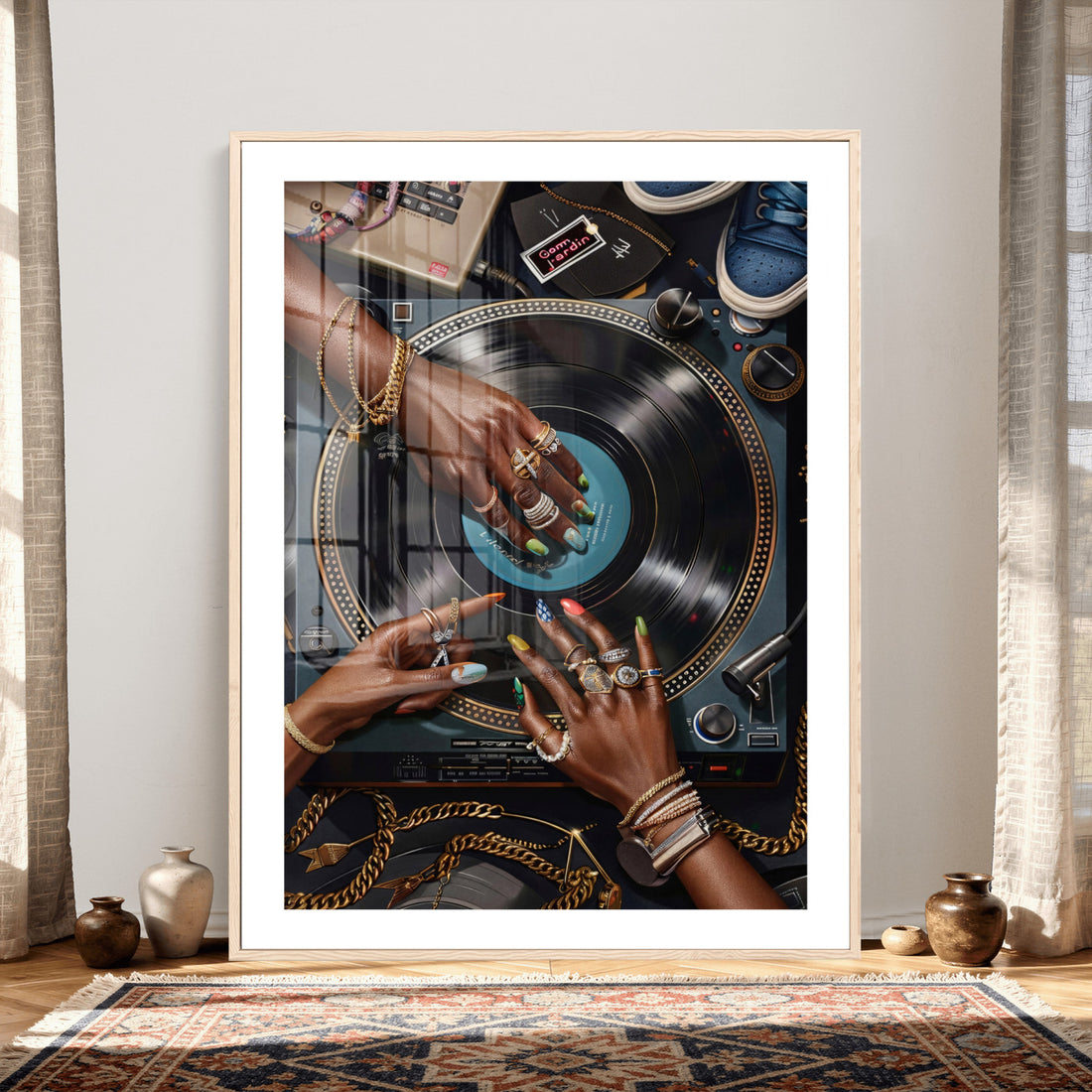 Black Woman Wall Art Canvas Print, Trendy Black Girl Wall Art