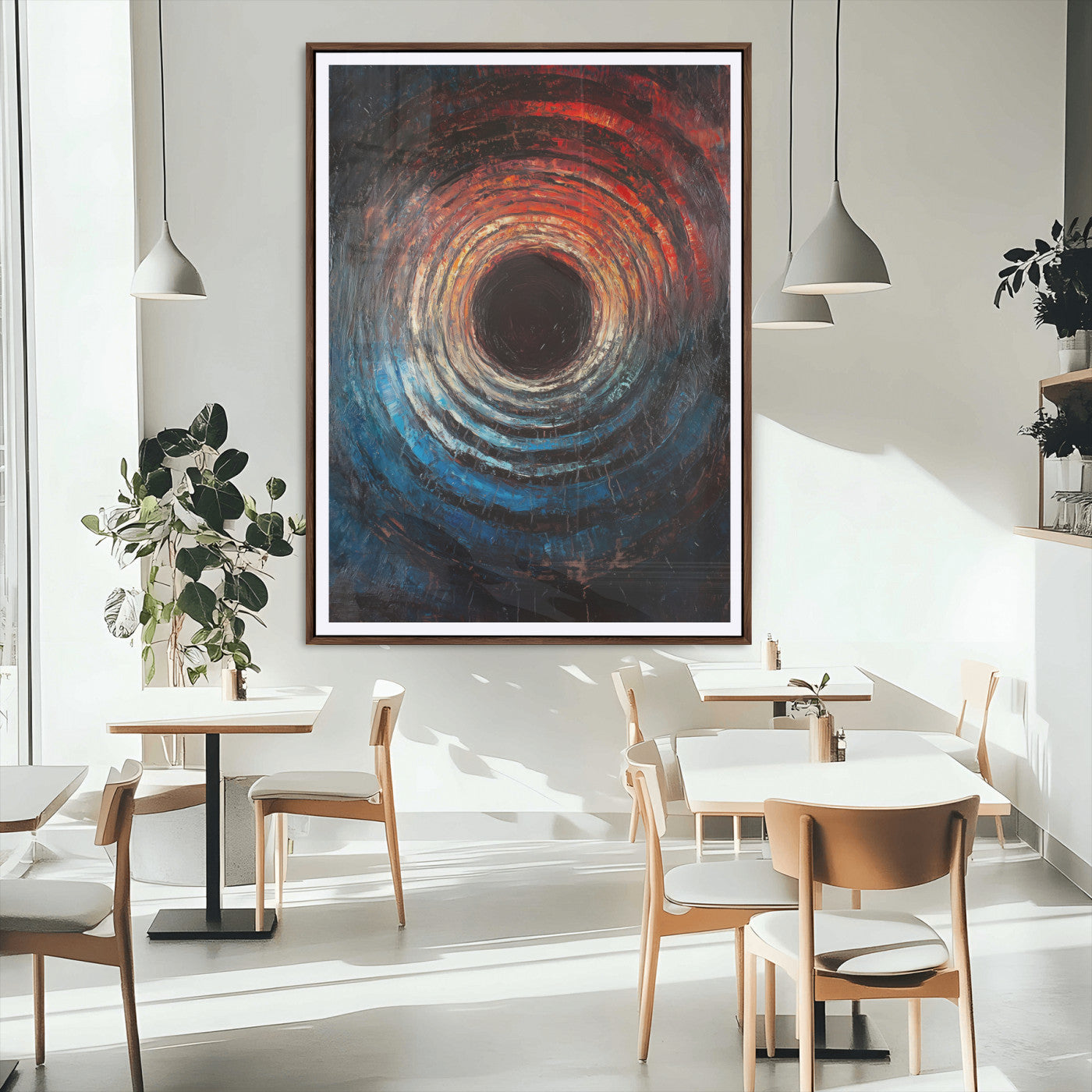 MGC-FP-24x36 - Wood Vortex Wall Art Canvas Print, Framed Abstract Swirl Art Picture Print, Wood Tree Texture Perfect Modern Decor Artwork