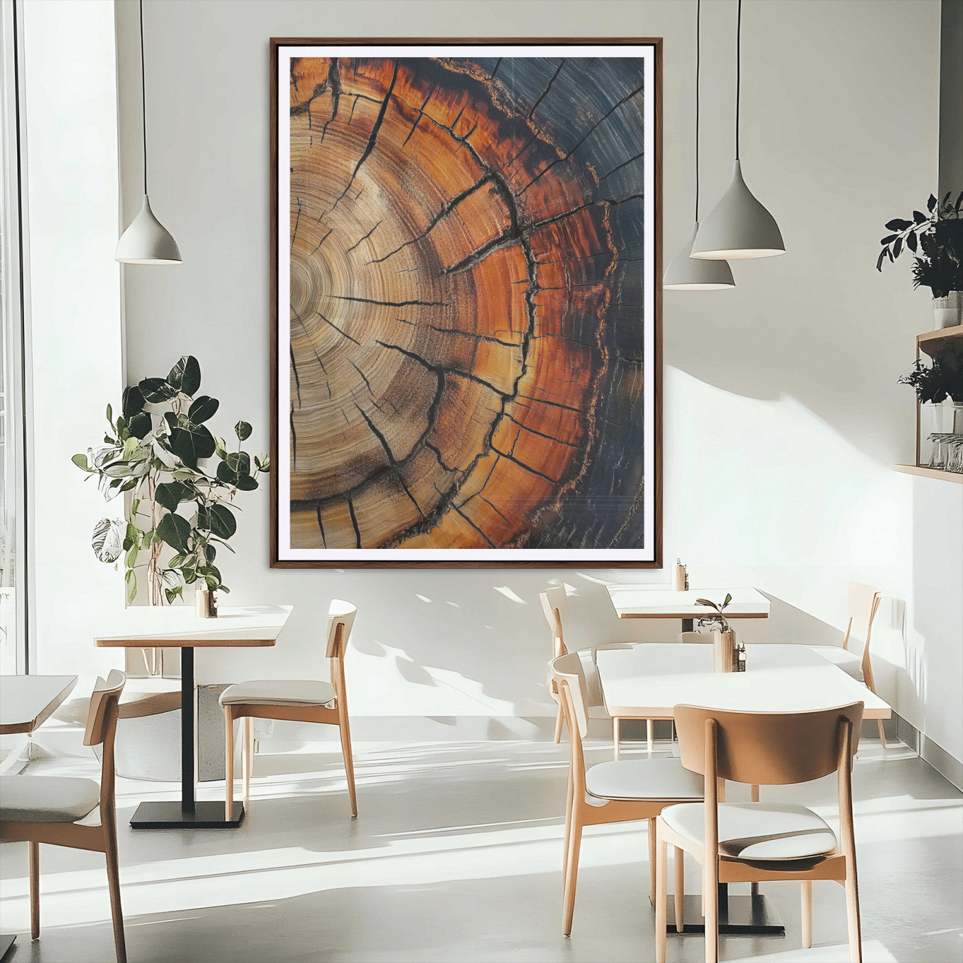MGC-FP-24x36 - Wood Texture Wall Art Canvas Print, Framed Rustic Nature Art Picture Print, Earthy Tones Perfect Modern Rustic Decor Artwork