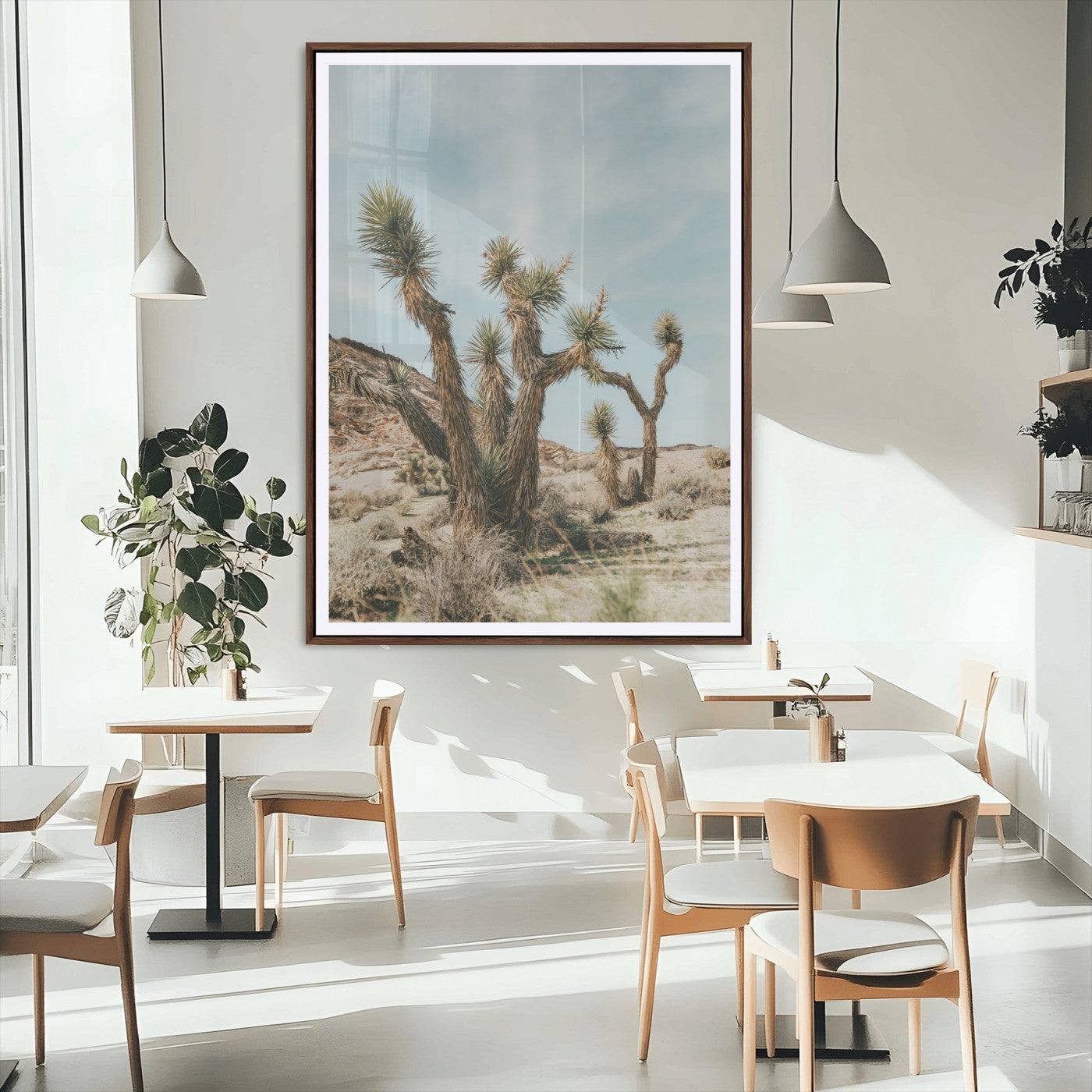 MGC-FP-24x36 - Joshua Tree Desert Canvas Print – Southwestern Boho Landscape Wall Art, Rustic Nature Scene for