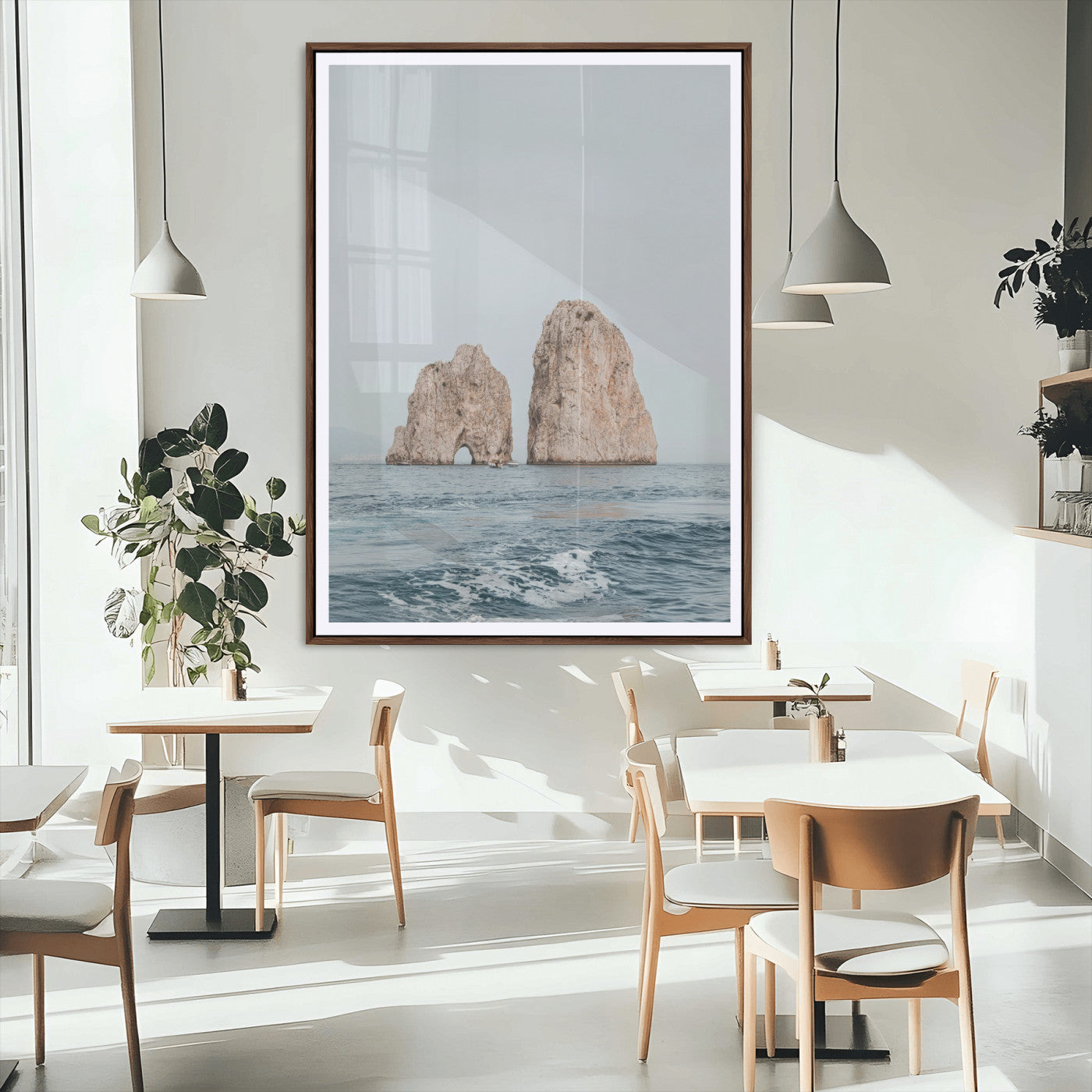 MGC-FP-24x36 - Majestic Sea Rock Formations Canvas Wall Art – Coastal Landscape Photography, Ocean View Decor,